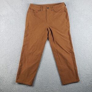 Lululemon ABC Relaxed Fit Crop Pant Mens 32 (32x26) Brown Orange Chino Utilitech